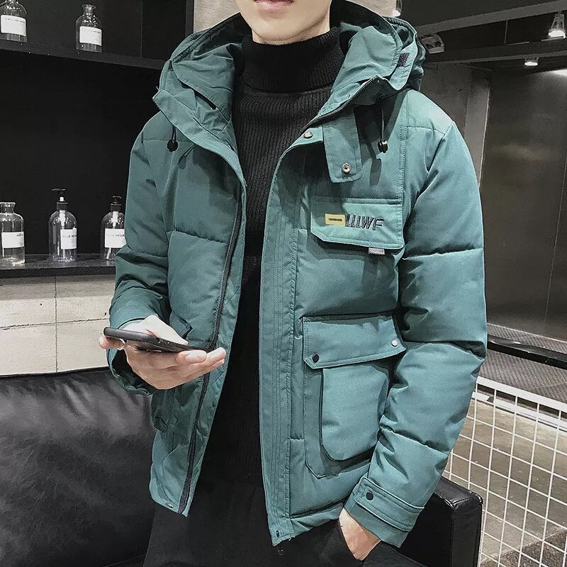 Parka Men Windbreak Plus Velvet Thicken