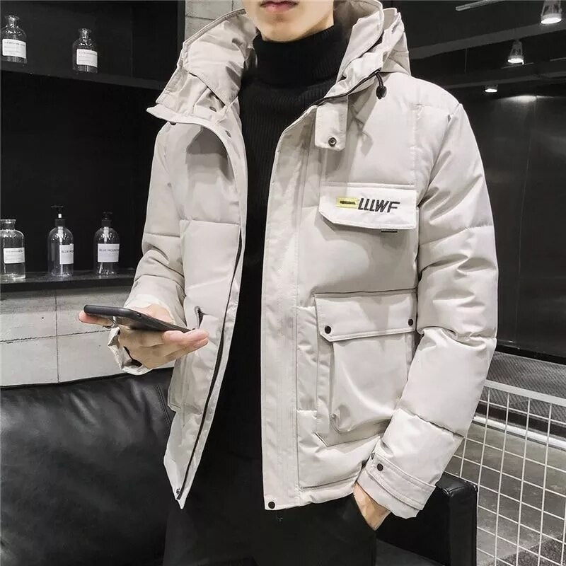 Parka Men Windbreak Plus Velvet Thicken